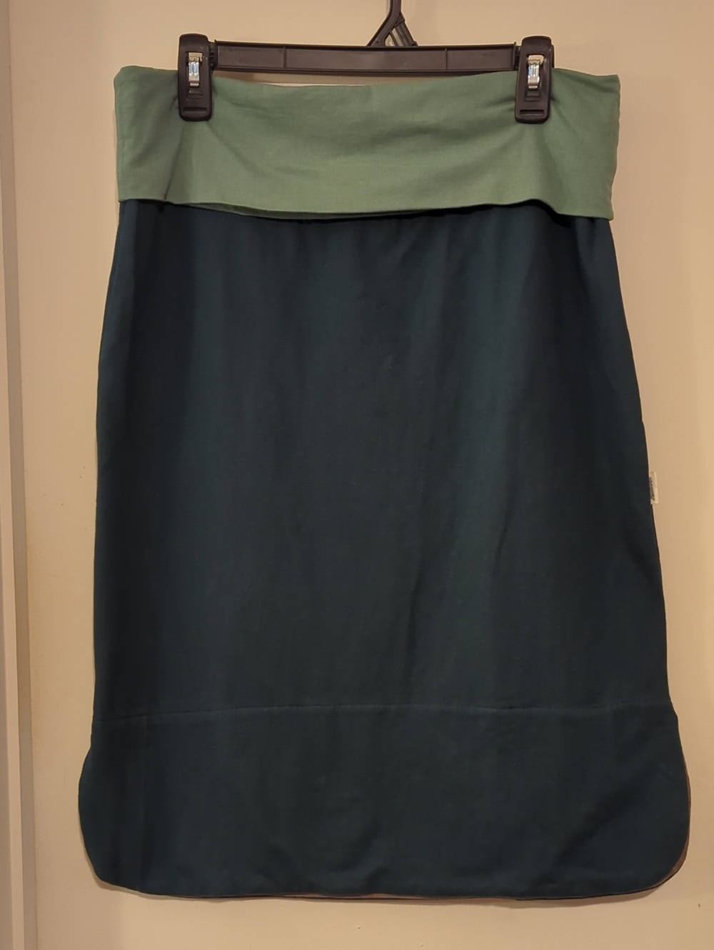 NWT Adria Mode Spiruli Organic Cotton Colorblock Foldover Midi Skirt